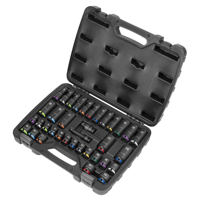 Sealey Premier Premier Impact Socket Set 3/8"Sq Drive 36pc AK5633M Sealey Premier - Town Tools 