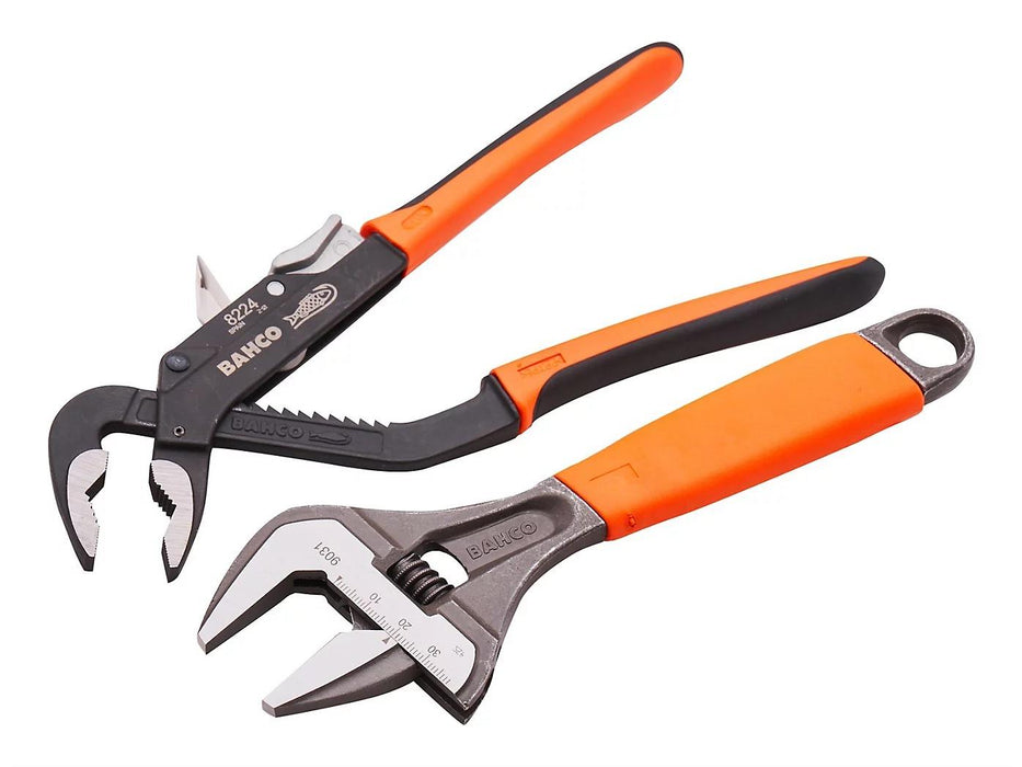 Bahco 9031 Adjustable Wrench Limited Edition Orange Grip 8224 Waterpump Pliers