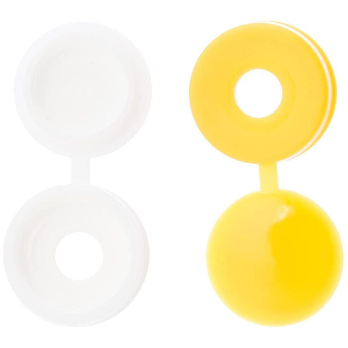 Wot-Nots Number Plate Caps & Screws - White & Yellow - Pack Of 4 Pearl - Town Tools 