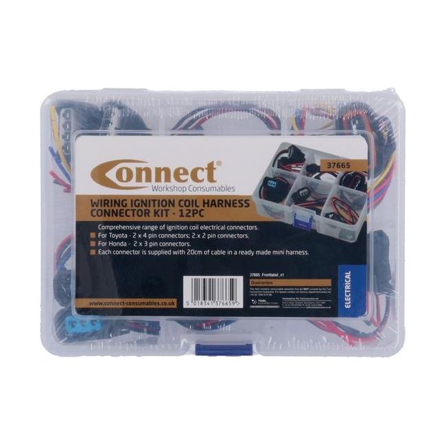 Connect Assorted Wiring Ignition Coil Harness Connector Kit 12pc 37665 Tool Connection - Town Tools 