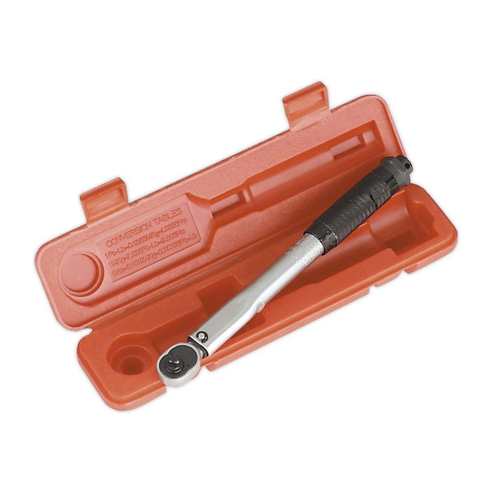 Sealey Torque Wrench Micrometer Style 1/4"Sq Drive 5-25Nm(44-221lb.in) Calibrate Sealey - Town Tools 