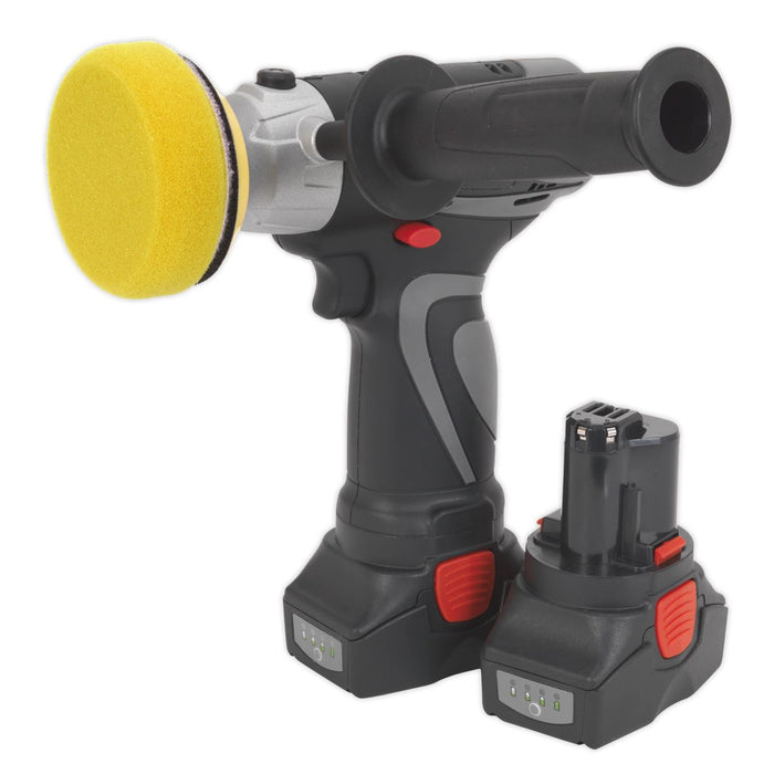 Sealey Cordless Polisher/Sander �75mm 14.4V Li-ion - 2 Batteries CP6005 Sealey - Town Tools 