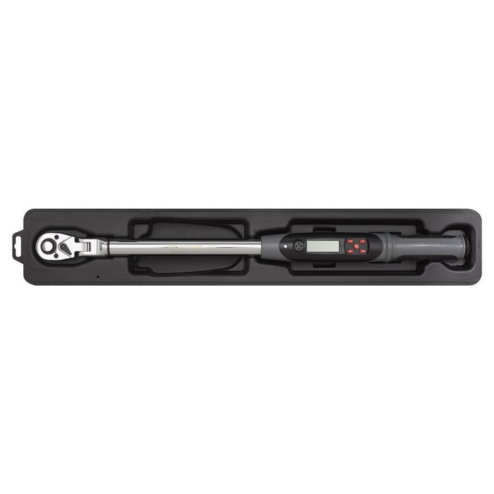 Sealey Angle Torque Wrench Flexi-Head Digital 1/2"Sq Drive 20-200Nm(14.7-147.5lb Sealey - Town Tools 