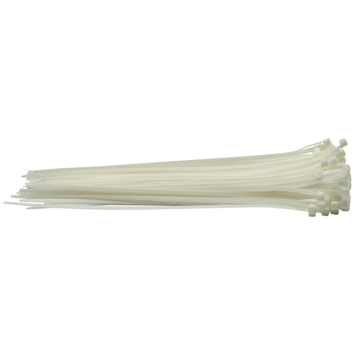 Draper Cable Ties, 4.8 x 300mm, White (Pack of 100) 70399 Draper - Town Tools 