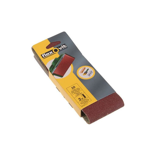 Flexovit Cloth Sanding Belt 457 x 75mm Medium 80G (Pack 2) Flexovit - Town Tools