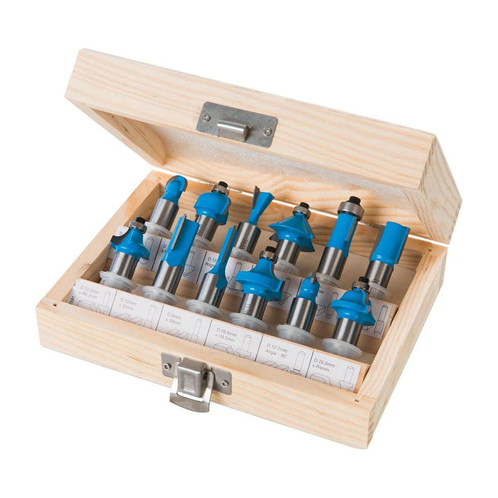 Silverline 12mm TCT Router Bit Set 12pce 12mm Silverline - Town Tools 