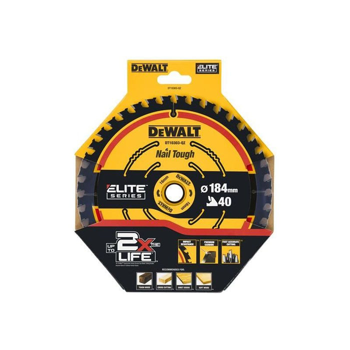 Dewalt Power Tools ELITE™ Series Framing Circular Saw Blade 184 x 16mm x 40T DeWALT Power Tools - Town Tools