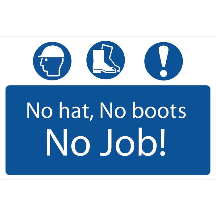 Draper 'No Hat, No Boots, No Job' Mandatory Sign 72916 Draper - Town Tools 