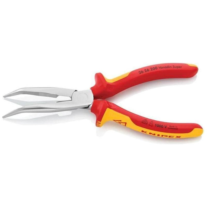 Knipex VDE Long Bent Snipe Nose Side Cutting Pliers 200mm Knipex - Town Tools