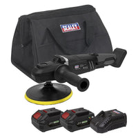 Sealey Brushless Rotary Polisher Kit180mm 20V SV20 Series 2 Batteries