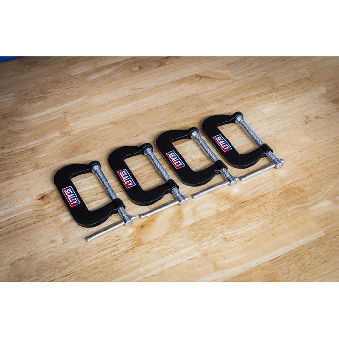 Sealey Junior C-Clamp Set 51mm x 32mm 4pc GCC06 Sealey - Town Tools 