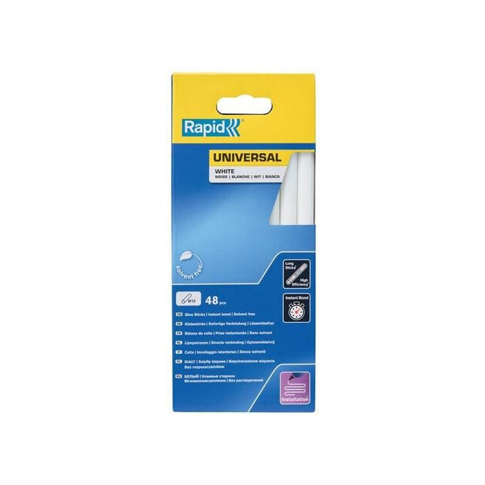 Rapid Universal Glue Sticks, White 12 x 190mm (Pack 48) Rapid - Town Tools