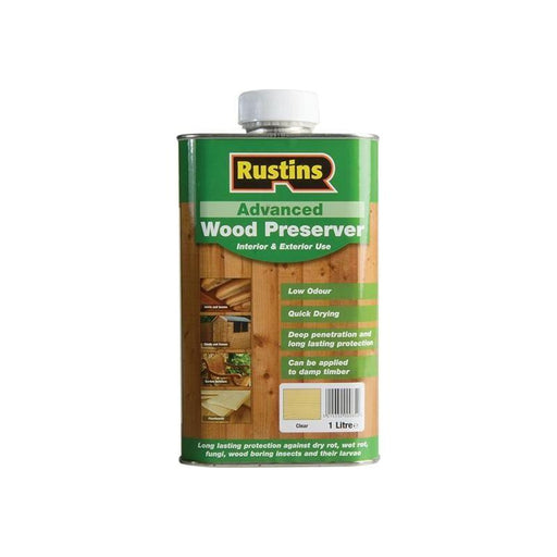 Rustins Advanced Wood Preserver Clear 1 litre Rustins - Town Tools