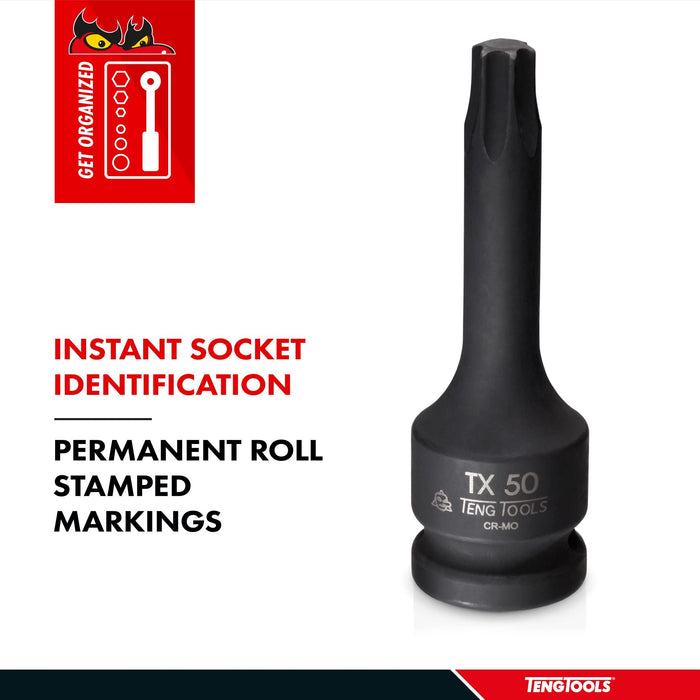 Teng Tools 1/2" TX Impact Socket DIN TX15 Teng Tools - Town Tools 