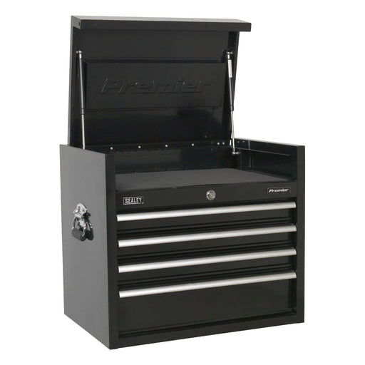 Sealey Topchest 4 Drawer 660mm Heavy-Duty Black PTB66004 Sealey - Town Tools 