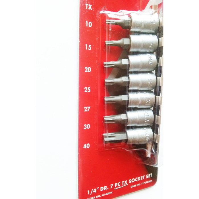 Teng Tools 1/4" TX Bit Socket Clip Rail Set 8 Pieces Teng Tools - Town Tools 