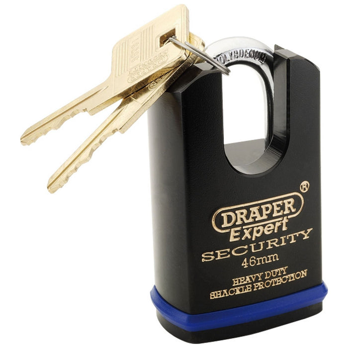 Draper Heavy Duty Padlock and 2 Keys with Shrouded Shackle, 46mm 64196 Draper - Town Tools 