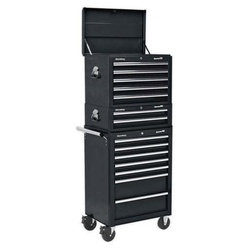 Sealey Topchest Mid-Box & Rollcab Combination 14 Drawer with Ball-Bearing Slides Sealey - Town Tools 