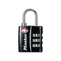 Master Lock TSA 3-Digit Combination Black Finish 30mm Padlock