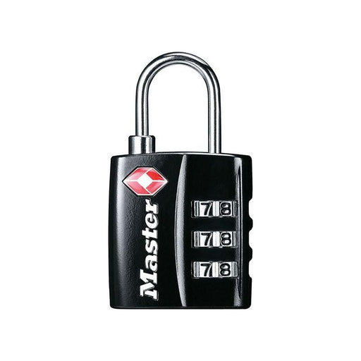 Master Lock TSA 3-Digit Combination Black Finish 30mm Padlock Master Lock - Town Tools