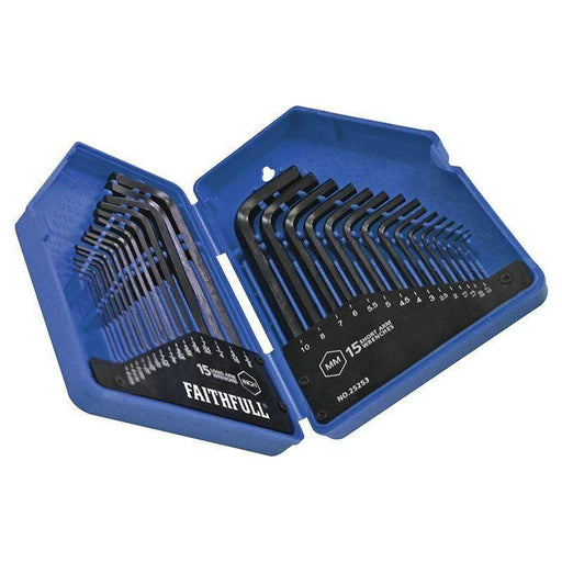Faithfull Metric/Imperial Hex Key Set, 30 Piece Faithfull - Town Tools