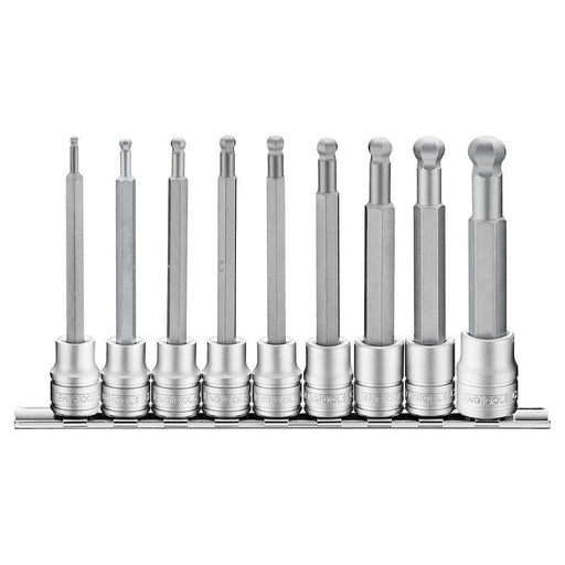 Teng Tools 3/8" ball point long hex bit socket clip rail set 9 pcs Teng Tools - Town Tools 