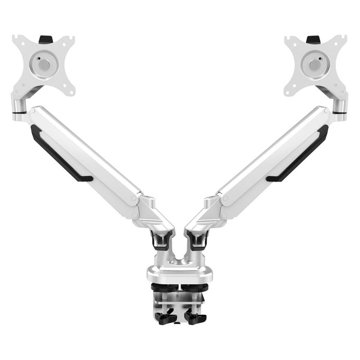 Dellonda Adjustable Double Monitor Arm with 360 Rotation - White DH27