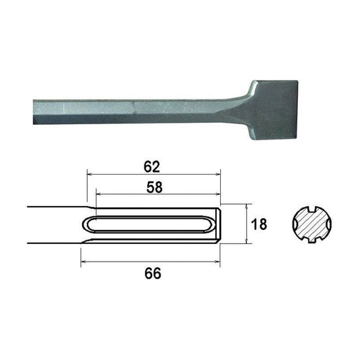 Faithfull SDS Max Straight Scaling Chisel 75 x 300mm Faithfull - Town Tools
