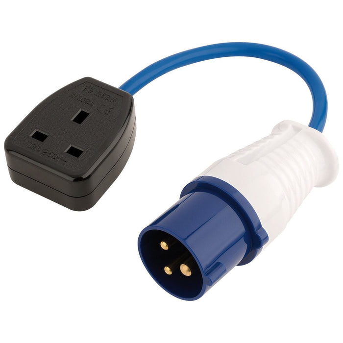 Draper 230V Adaptor Lead with 16A Plug to 13A Socket 17573 Draper - Town Tools 