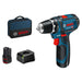 Bosch GSR 12V-15 Professional Drill Driver 12V 2 x 2.0Ah Li-ion Bosch - Town Tools