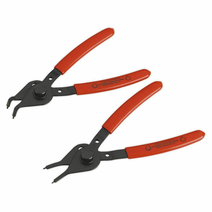 Sealey Circlip Pliers Set 2pc Reversible Straight/Bent Nose 12-25mm AK8445 Sealey - Town Tools 