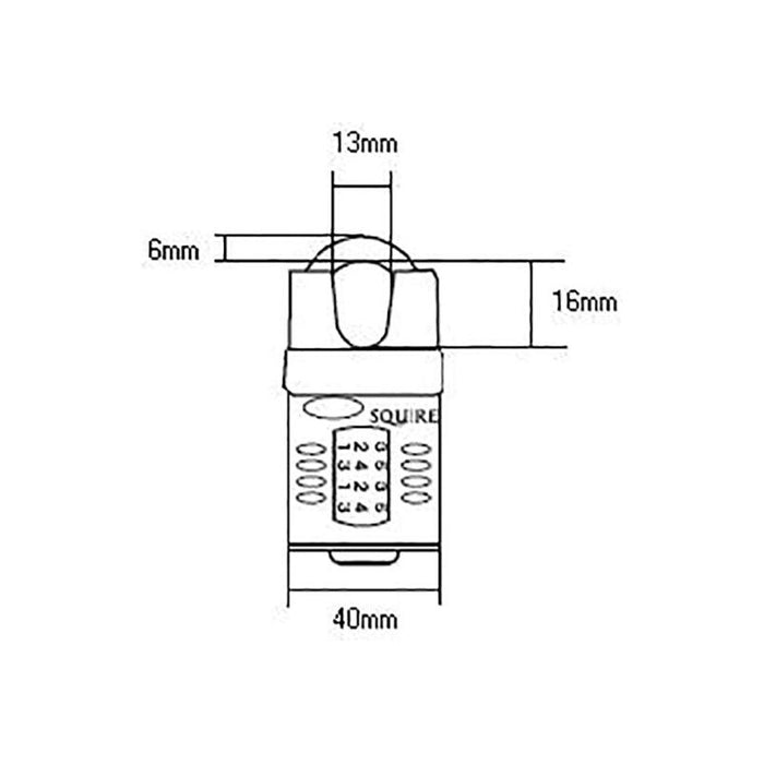 Squire CP40CS Combination Padlock 4-Wheel Closed Shackle 40mm Squire - Town Tools