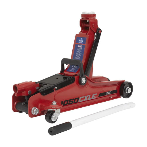Sealey Low Profile Short Chassis Trolley Jack 2 Tonne 1050CXLE Sealey - Town Tools 