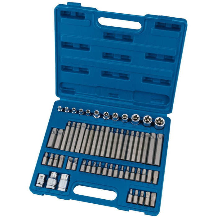 Draper Mechanic's Socket and Bit Set, 3/8, 1/2" Sq. Dr. (61 Piece) 63376