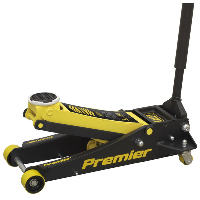 Premier Low Profile Trolley Jack with Rocket Lift 3 Tonne - Yellow Sealey Premier - Town Tools 