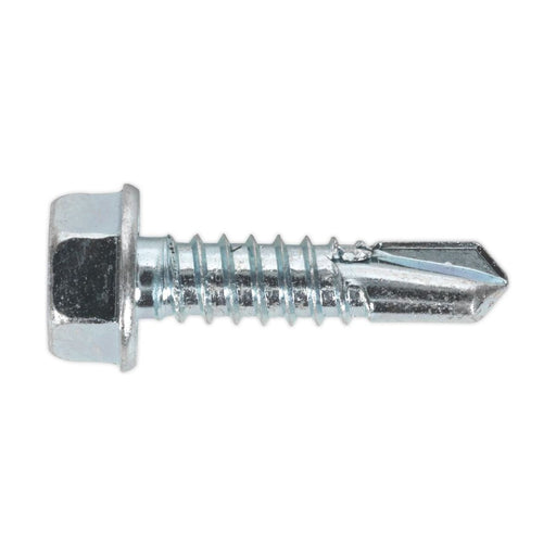 Sealey Self Drilling Screw 6.3 x 25mm Hex Head Zinc Pack of 100 SDHX6325 Sealey - Town Tools 