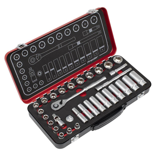 Sealey Premier Platinum Premier Platinum Socket Set 3/8"Sq Drive 32pc AK7922 Sealey Premier Platinum - Town Tools 