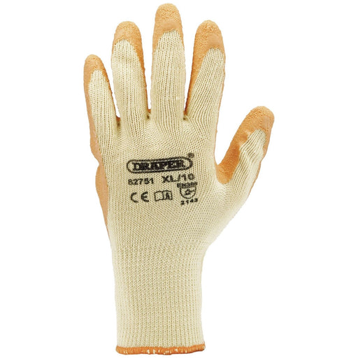 Draper Heavy Duty Latex Coated Work Gloves, Extra Large, Orange (Pack of 10) Draper - Town Tools 