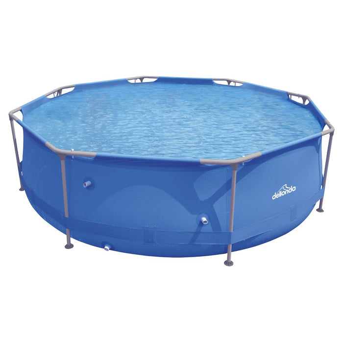 Dellonda Steel Frame Round Swimming Pool & Filter Pump 10ft - Blue DL19