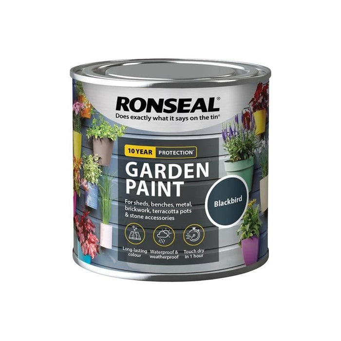 Ronseal Garden Paint Blackbird 250ml Ronseal - Town Tools