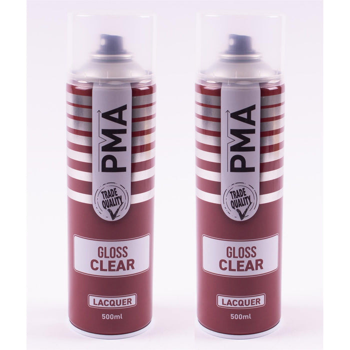 2X PMA Clear Lacquer 500Ml Spray Paint Gloss High Coverage Clear Lacquer PMA - Town Tools 