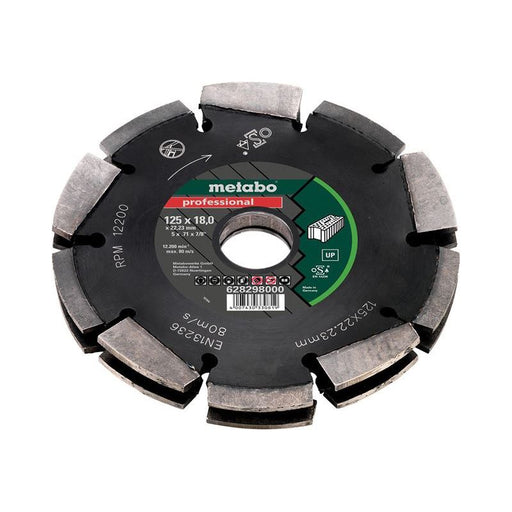 Metabo 2 Row Professional UP Universal Wall Chaser Blade 125 x 18 x 22.23mm Metabo - Town Tools