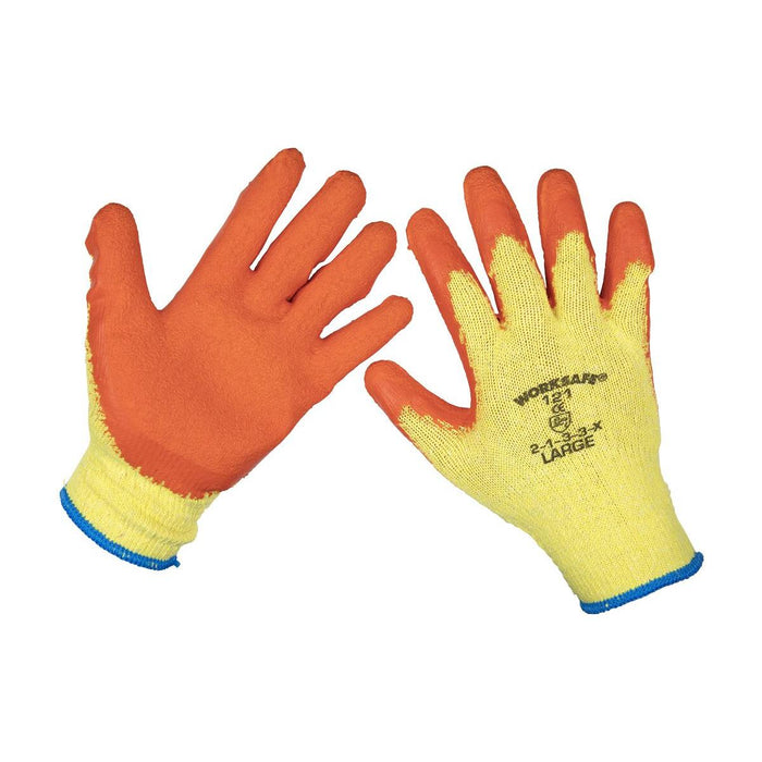 Sealey Super Grip Knitted Gloves Latex Palm (Large) Pack of 6 Pairs TSP121L/6 Sealey - Town Tools 