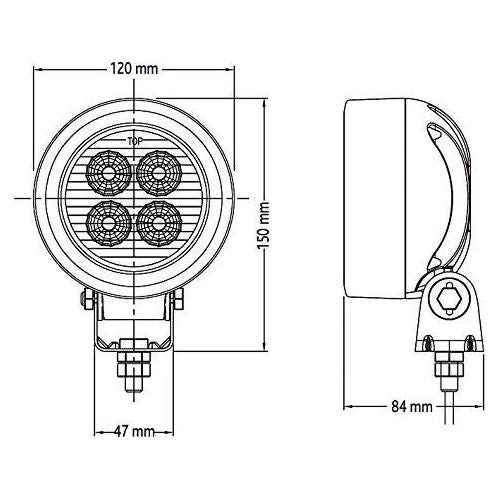 Ring Automotive RCV9590 4-LED Round Worklamp, 12 W, 9/50 V Ring Automotive - Town Tools 