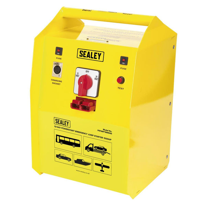 Sealey PowerStart Emergency Heavy-Duty Jump Starter 1000hp Start 12/24V Sealey - Town Tools 