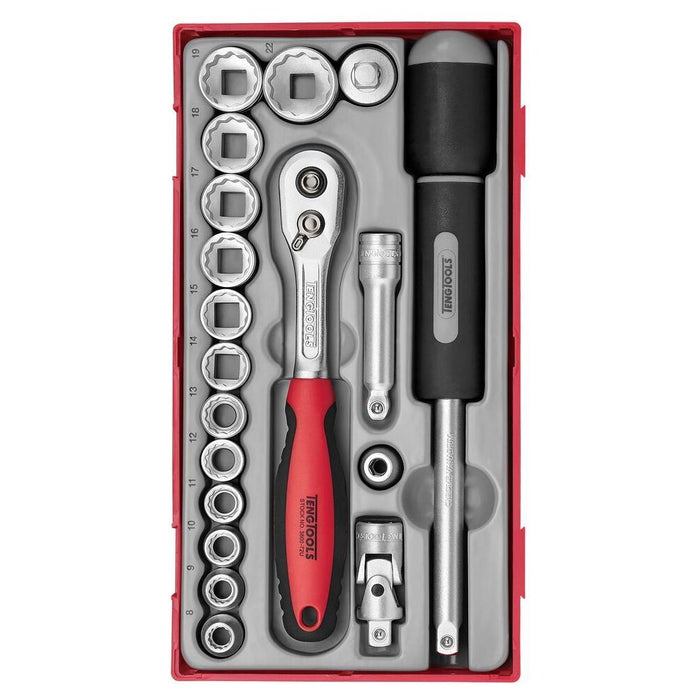 Teng Tools 3/8" Socket Set 12 pt TT1 19 Pieces Teng Tools - Town Tools 
