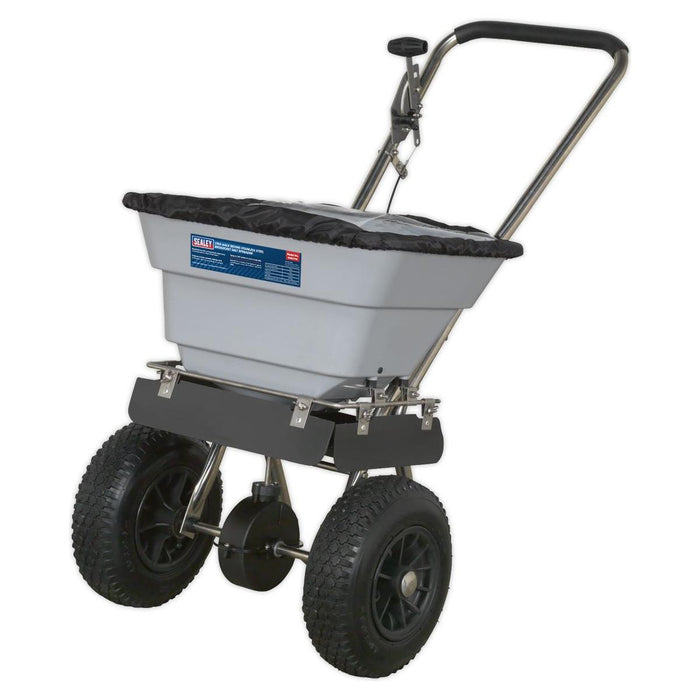 Sealey Stainless Steel Broadcast Salt Spreader 37kg Walk Behind SSB37W Sealey - Town Tools 