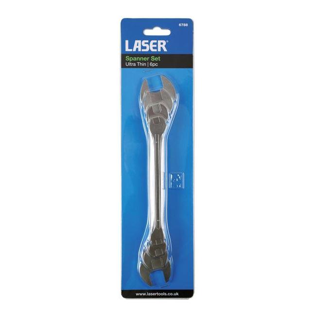 Laser Ultra Thin Open Ended Spanner Set 6pc 6788