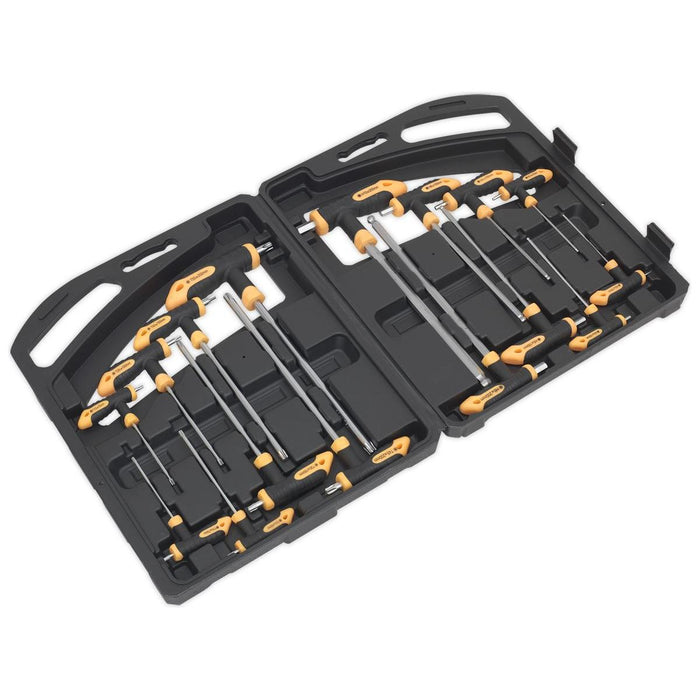 Sealey T-Handle TRX-Star* & Hex Key Set 16pc S0916 Siegen by Sealey - Town Tools 