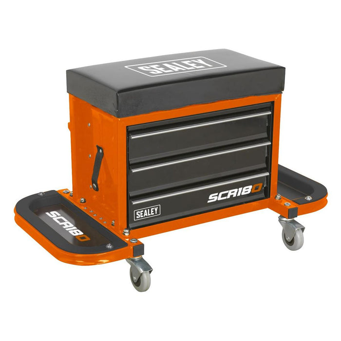 Sealey Mechanic's Utility Seat & Toolbox Orange SCR18O